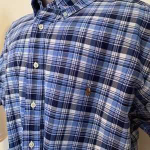 Ralph Lauren Blue plaid button down shirt